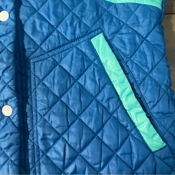 Vintage 90s Blue/Mint Green Quilted Reebok Classic Body Vest - Picture 7 of 16